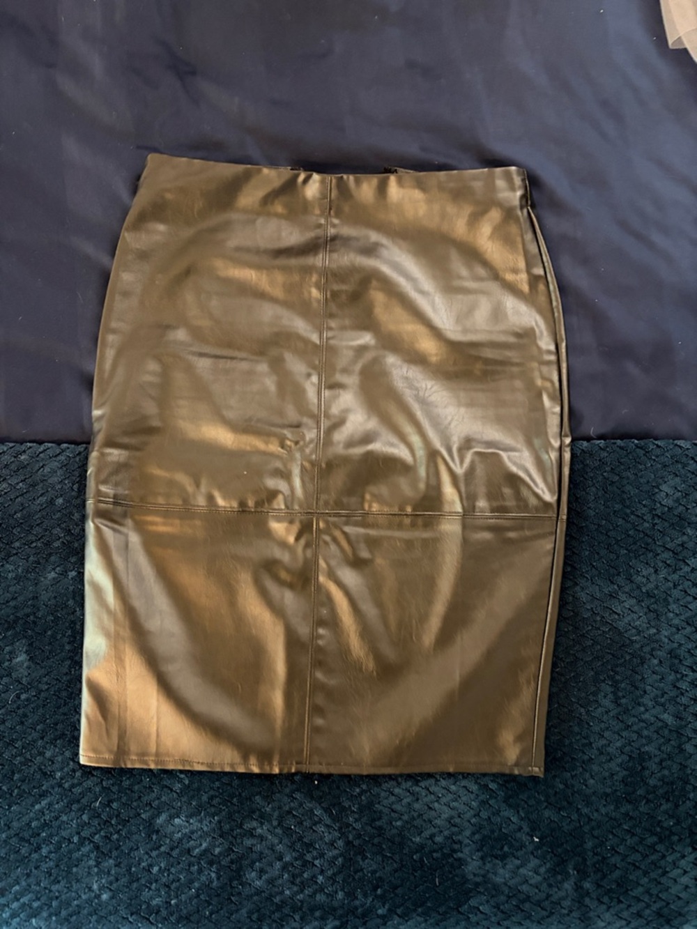 Lulu's Black Faux Leather Pencil Skirt